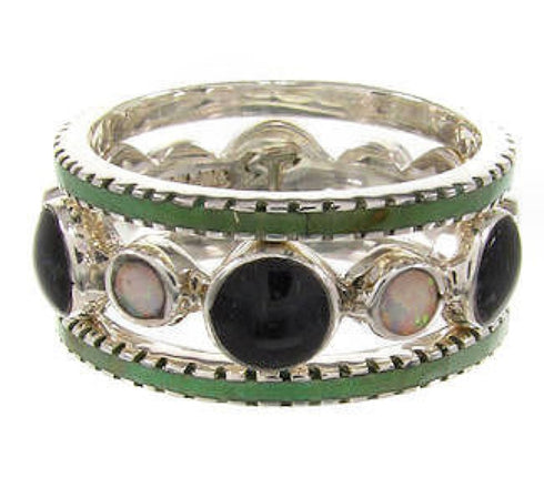 Silver Multicolor Jewelry Stackable Ring Set Size 6-1/4 BW64288